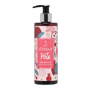 d’alour Pomegranate Shower Gel Απαλό Αναζωογονητικό Αφρόλουτρο με Φυτικά Εκχυλίσματα από Φύλλα Ελιάς και Ρόδι για Απαλή Επιδερμίδα και Άρωμα που Διαρκεί 300ml